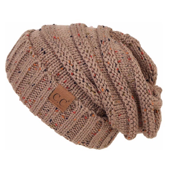 C.C Accessories - New CC Slouchy Beanie In Flecked Taupe